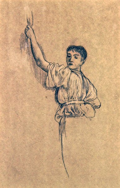 Estudio de una doncella para La llegada de la primavera de Walter Crane