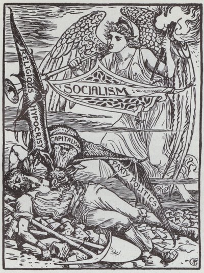 El vampiro capitalista (litografía) de Walter Crane