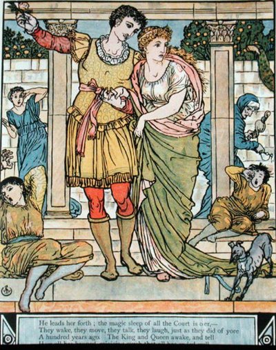 El príncipe rescatando a la princesa, ilustración para 