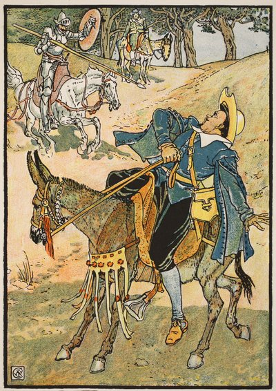 La rica obtención del yelmo de Mambrino, ilustración de 