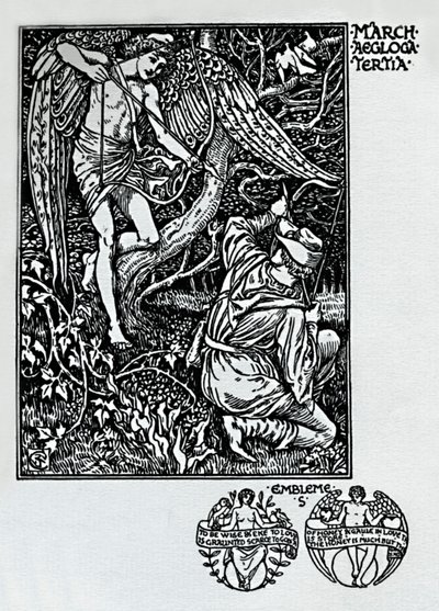 El calendario del pastor - Marzo, 1898, 1923 de Walter Crane