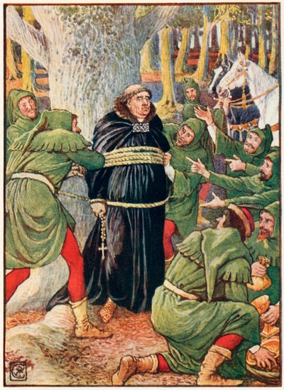 El abad de Saint Maries capturado por Robin Hood de Walter Crane