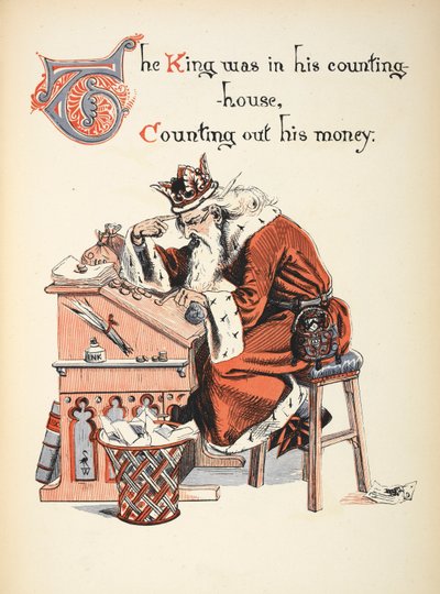 El rey estaba en su casa de cuentas, contando su dinero. de Walter Crane