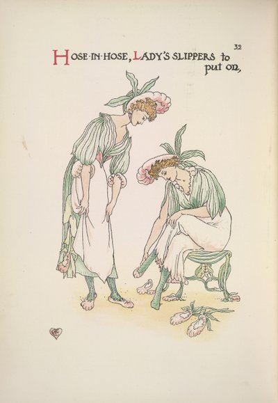 Dos señoras poniéndose zapatillas de Walter Crane