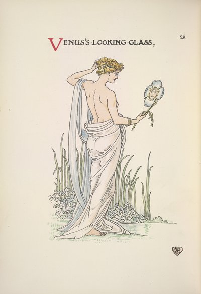 El espejo de Venus. Una mujer admirándose en un espejo de Walter Crane