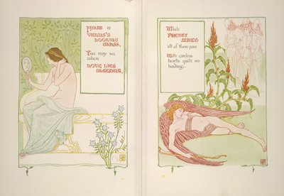 El espejo de Venus y las doncellas de Walter Crane