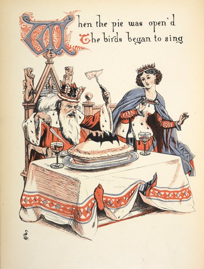 Cuando se abrió el pastel, los pájaros empezaron a cantar. de Walter Crane