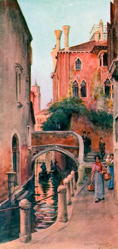 Un canal en Venecia (litografía en color) de Walter Frederick Roofe Tyndale