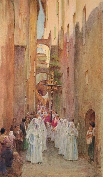 Una procesión en San Remo, c1910, 1912 de Walter Frederick Roofe Tyndale