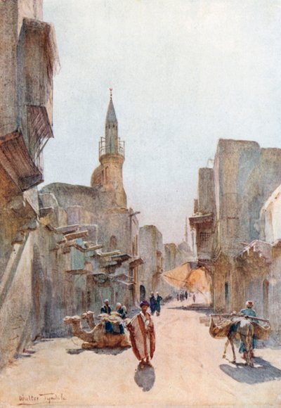 Una calle cerca de la Ciudadela, El Cairo (litografía en color) de Walter Frederick Roofe Tyndale