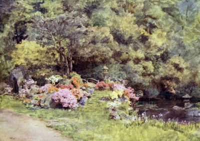 Azaleas en los jardines del templo Choin-in, Kioto de Walter Frederick Roofe Tyndale