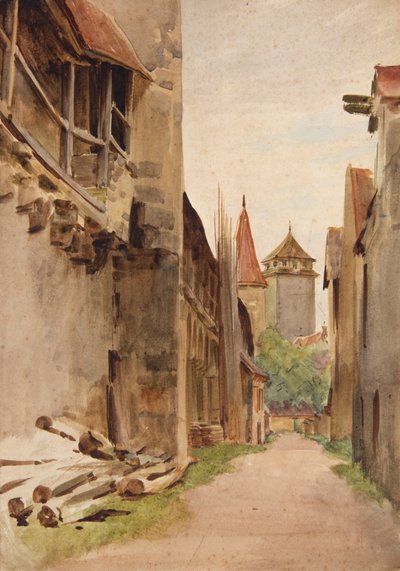 Calle trasera, Rothenburg (acuarela) de Walter Frederick Roofe Tyndale
