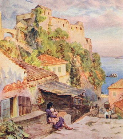 Castelnuovo, bahía de Boka Kotorska (litografía en color) de Walter Frederick Roofe Tyndale