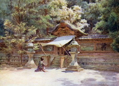 Valla y puerta del templo, Higashi Otani, Kioto de Walter Frederick Roofe Tyndale