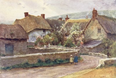 Wessex: Un pueblo de Wessex (litografía en color) de Walter Frederick Roofe Tyndale