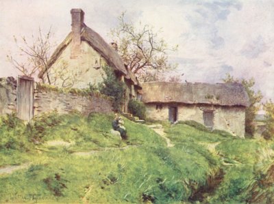 Wessex: Un grupo de casas de campo en Sutton Poyntz, cerca de Weymouth (litografía en color) de Walter Frederick Roofe Tyndale