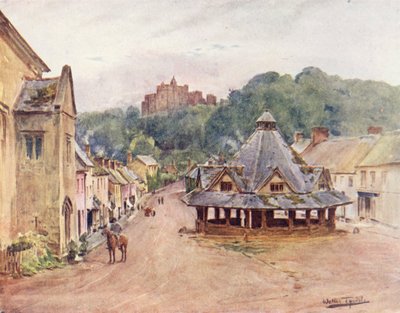 Wessex: Castillo de Dunster y mercado de hilo (litografía en color) de Walter Frederick Roofe Tyndale
