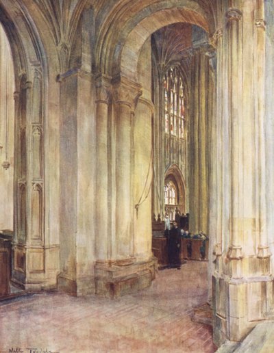 Wessex: Interior de la abadía, Sherborne (litografía en color) de Walter Frederick Roofe Tyndale