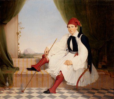 Retrato de John B. Carmac, con traje griego de Evzone de Walter Gould