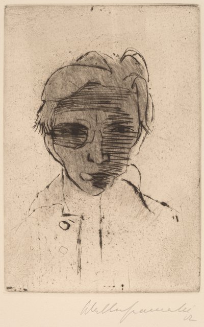 Rostro sombrío, Autorretrato de Walter Gramatte