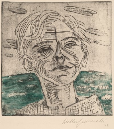 Hombre en el mar (autorretrato) de Walter Gramatte