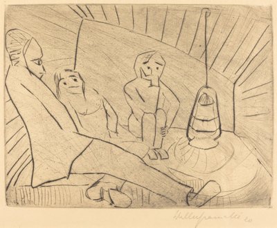 Tres Personas en un Taller, 1920 de Walter Gramatte
