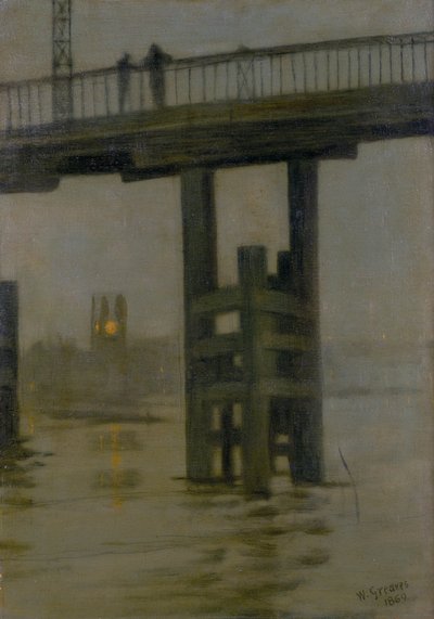 Puente de Battersea - Luz de Luna Nebulosa, finales de 1870 de Walter Greaves