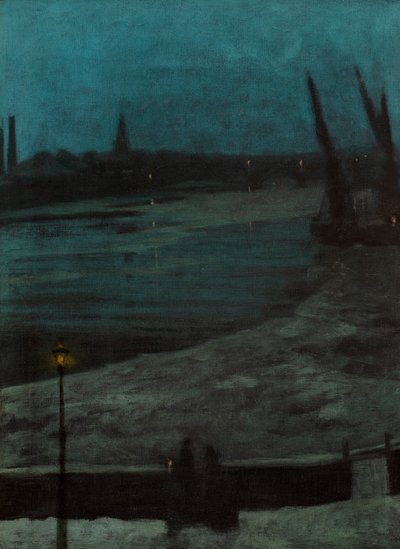 Nocturno, Battersea Reach (óleo sobre lienzo) de Walter Greaves