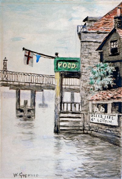 Vista de la posada Adam y Eva, Chelsea, Londres, c1900 de Walter Greaves