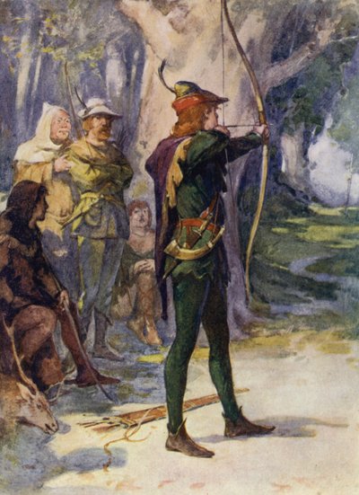Ilustración para Ivanhoe de Sir Walter Scott (litografia en color) de Walter Grieve