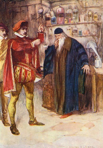 Ilustración para Kenilworth de Sir Walter Scott (litografía en color) de Walter Grieve
