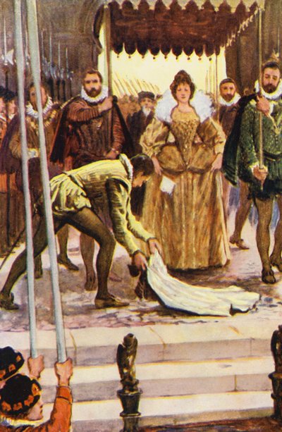 Ilustración para Kenilworth de Sir Walter Scott (litografía en color) de Walter Grieve