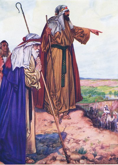 La elección de Lot, del Libro de Imágenes de la Biblia publicado por Thomas Nelson, c.1950 de Walter Grieve