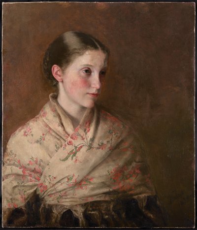 Una chica con chal (óleo sobre lienzo) de Walter Henry Truscott