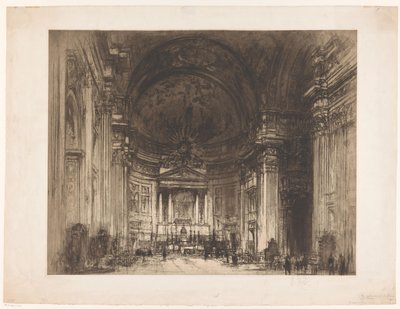 Vista del interior del Santissimo Nome di Gesù en Roma de Walter Hilton Nash (signed by artist)