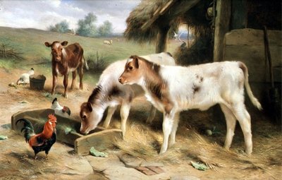 Tres Terneros y Aves de Corral de Walter Hunt