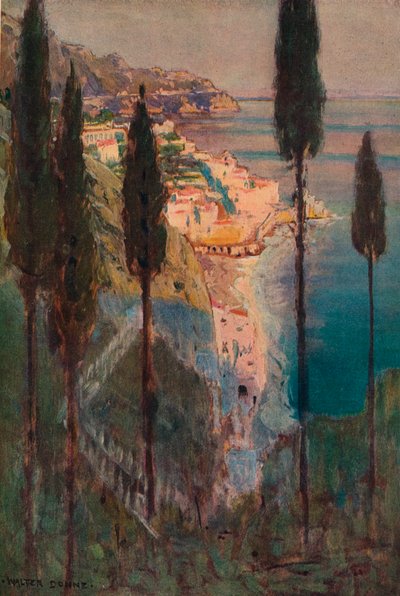 Sombras de la tarde, Amalfi, c. 1887-1906, 1906-7 de Walter J Donne