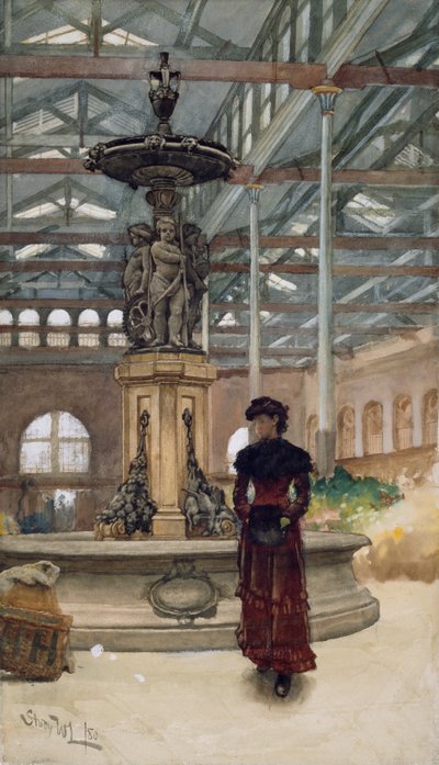 Antiguo mercado y fuente, Birmingham, 1880 de Walter Langley