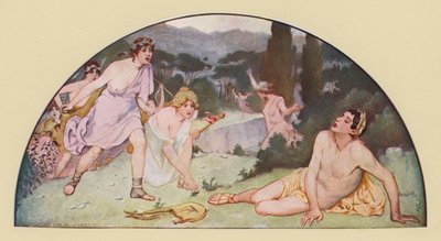 Orfeo asesinado por las Bacantes (litografía en color) de Walter MacEwen