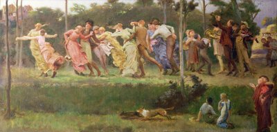 Una danza de la cosecha, 1904 de Walter Mclaren
