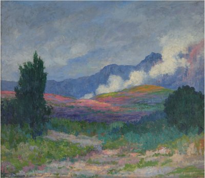 Nubes en una cordillera, c.1915 (óleo sobre lienzo) de Walter Navazio de