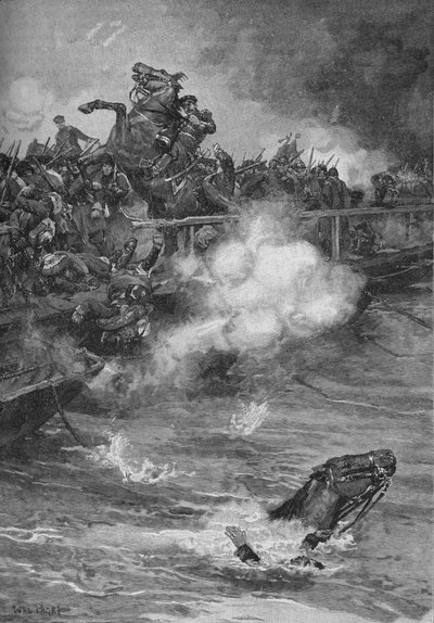 Una terrible carnicería ocurrió sobre el puente abarrotado, 1902 de Walter Paget