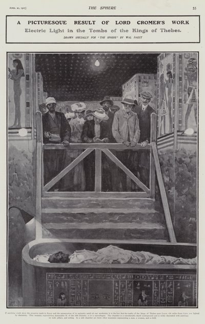 Luz eléctrica en las tumbas de los Reyes de Tebas de Walter Paget