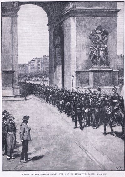 Tropas alemanas pasando bajo el Arco de Triunfo 1871 d.C. de Walter Paget