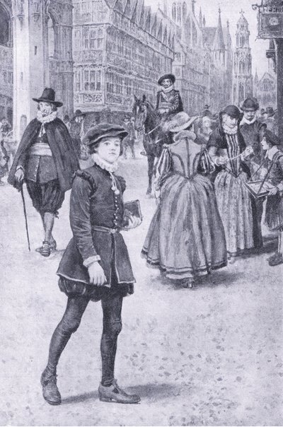Herrick pasea por Cheapside, ilustración de My Magazine de Walter Paget