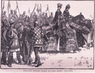 Entrevista entre Becket y el Rey Enrique AD 1169 de Walter Paget