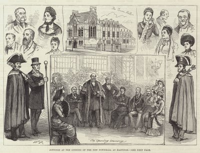 Apuntes en la inauguración del nuevo Ayuntamiento en Hastings de Walter Paget