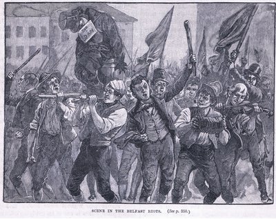Escena en los disturbios de Belfast 1864 AD de Walter Paget