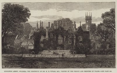 Singleton Abbey, Swansea, la Residencia del Sr. H H Vivian, MP, visitada por el Príncipe y la Princesa de Gales de Walter Paget