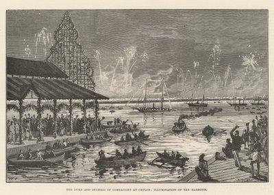 El Duque y la Duquesa de Connaught en Ceilán, Iluminación del Puerto de Walter Paget